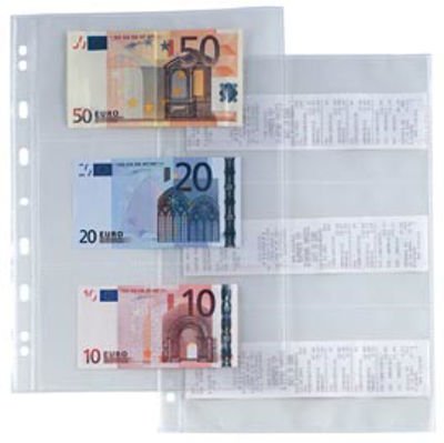 Immagine di Confezione 10Pz. Buste Forate Porta Banconote E Scontrini Atla 6 Spazi Ppl 21X29.7Cm Trasparente [662217]