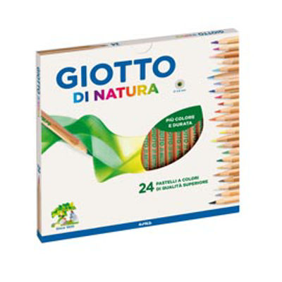 Immagine di Confezione 24Pz. Pastelli Colorati Giotto Di Natura Diametro Mina 3.8Mm Legno Di Cedro Colori Assortiti [240700]