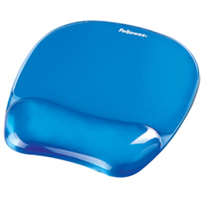 Immagine di Mousepad con Poggiapolsi in Gel Fellowes Gel Blu Trasparente [91141]