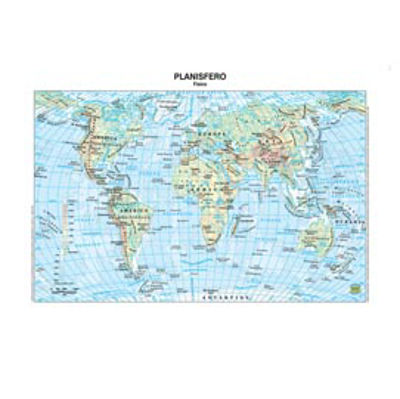 Immagine di Carta geografica Mondo - scolastica - plastificata - 297x420 mm - Belletti [BS02P]