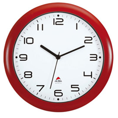 Immagine di Orologio da parete Hornew - diametro 30cm - rosso - Alba [HORNEW-R]