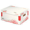 Immagine di Scatola archivio Speedbox - dorso 8 cm - 35x25 cm - apertura totale - bianco e rosso -  Esselte - conf. 25 pezzi [623910]