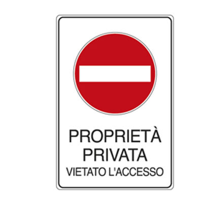 Immagine di Cartello segnalatore - PROPRIETA' PRIVATA VIETATO L'ACCESSO - alluminio - 30x20 cm [5613K]