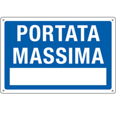 Immagine di Cartello segnalatore - PORTATA MASSIMA - alluminio - 30x20 cm [3101]