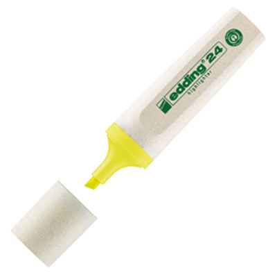 Immagine di Evidenziatore 24 EcoLine - giallo - punta a scalpello - tratto da 2 a 5mm - Edding - scatola 10 evidenziatori [4-24005]