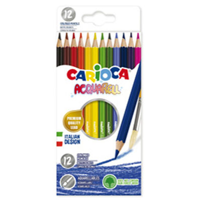 Immagine di Astuccio 12 matite acquerellabili colori assortiti Carioca [42857]
