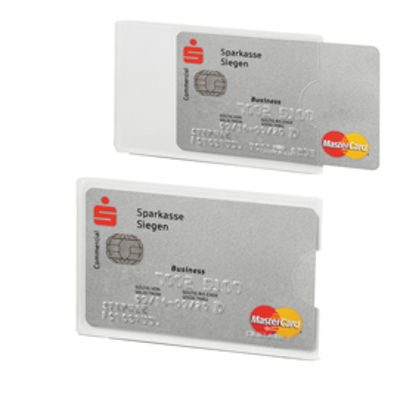 Immagine di Tasca porta carte di credito argento trasp. 54x87mm RFID Secure Durable [8903-9]