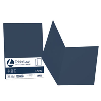 Immagine di Cartelline semplici Luce - 200 gr - 25x34cm - blu cobalto - Favini - conf. 50 pezzi [A506664]