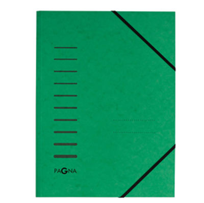 Immagine di Cartella 3 lembi - con elastico - cartoncino - f.to A4 - verde - Pagna [24001-03]
