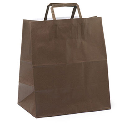 Immagine di Shopper Flat Large - carta kraft - 28x17x32 cm - avana - Mainetti Bags - scatola 250 pezzi [072611]