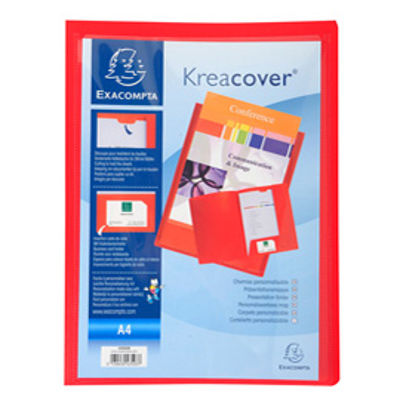 Immagine di Cartella di presentazione Kreacover - in PP - 2 alette - rosso - A4 - Exacompta [43503E]