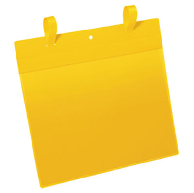 Immagine di Buste con fascette di aggancio - A4 orizzontali - giallo - Durable - conf. 50 pezzi [1751-04]