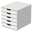 Immagine di Cassettiera 5 cassetti colorati - bianco ghiaccio - cassetti 5 cm - Durable [7625-27]