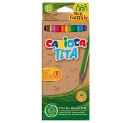 Immagine di Matita Tita Eco Family -  colori assortiti - Carioca - scatola 12 pezzi [43097]