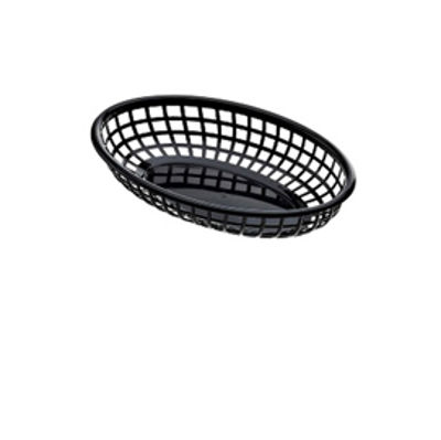 Immagine di Cestino americano ovale - in plastica - 27,5x17,5x4 cm - nero - Leone [t0509]