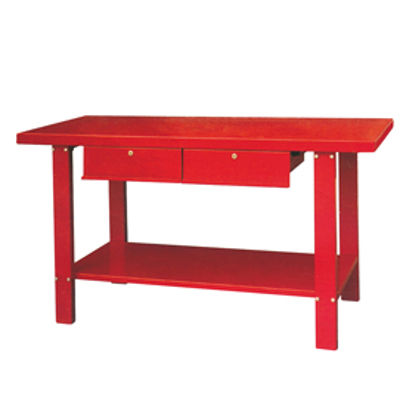 Immagine di Tavolo da lavoro in metallo - 2 cassetti - rosso - 150 x 64 x 86,5 cm [52T.TSC05911]