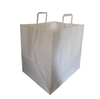 Immagine di Shoppers Flat maxi - in carta kraft - 36 x 30 x 36 cm - bianco - Mainetti Bags - scatola 150 pezzi [087417]