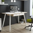 Immagine di Postazione Home-Office - con sottopiano - gambe in metallo -120 x 60 x H 74,4 cm - bianco / rovere - Artexport [206-DJB-3C-AM]