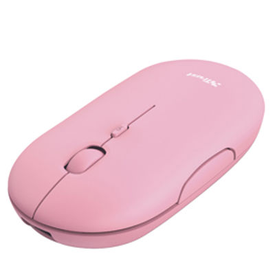 Immagine di Mouse Puck - ultrasottile - wireless - ricaricabile - rosa - Trust [24125]