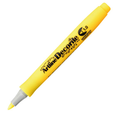 Immagine di Marcatore Decorite - punta tonda - 1.0 mm - giallo - Artline [A EDF-1/G]
