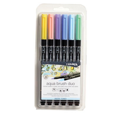Immagine di Pennarello Aqua Brush Duo - colori pastel - Lyra - conf. 6 pezzi [L6521061]