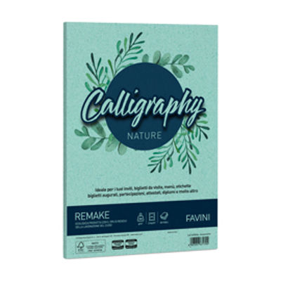 Immagine di Carta Calligraphy Nature Remake - A4 - 250 gr - acquamarina - Favini - conf. 50 fogli [A69G564]
