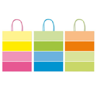 Immagine di Shopper bicolor - con manici - carta ritorta - 26 x 12 x 36 cm - colori assortiti - Rex Sadoch [SDF26BICOL]