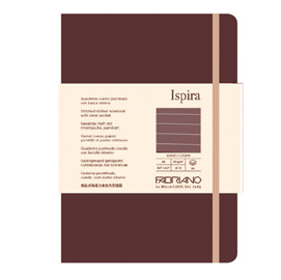 Immagine di Taccuino Ispira - con elastico - copertina rigida - A5 - 96 fogli - righe - marrone - Fabriano [19714801]