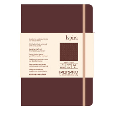 Immagine di Taccuino Ispira - con elastico - copertina flessibile - A5 - 96 fogli - puntinato - marrone - Fabriano [19614807]
