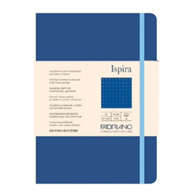 Immagine di Taccuino Ispira - con elastico - copertina flessibile - A5 - 96 fogli - puntinato - blu royal - Fabriano [19614812]