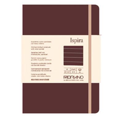 Immagine di Taccuino Ispira - con elastico - copertina flessibile - A5 - 96 fogli - righe - marrone - Fabriano [19614801]