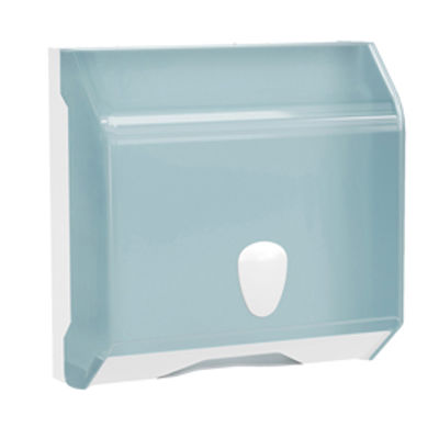 Immagine di Dispenser asciugamani piegati - 290 x 120 x 295 mm - bianco/azzurro - Replast [A69501EM]