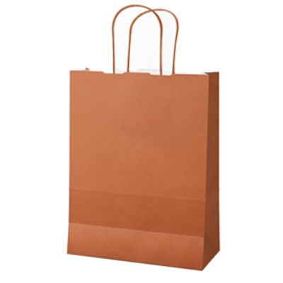 Immagine di Shopper Twisted - carta kraft - 18 x 8 x 24 cm - terracotta - Mainetti Bags - conf. 25 pezzi [087998]