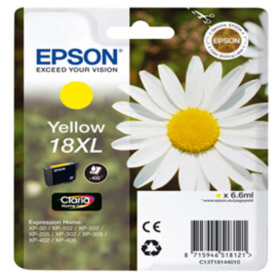 Immagine di Epson - cartuccia - C13T18144012 - Claria, giallo, home serie 18 XL, margherita - blister [C13T18144012]