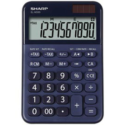 Immagine di Calcolatrice da tavolo EL M335 - 10 cifre - blu - Sharp - ELM335 BBL [ELM335 BBL]