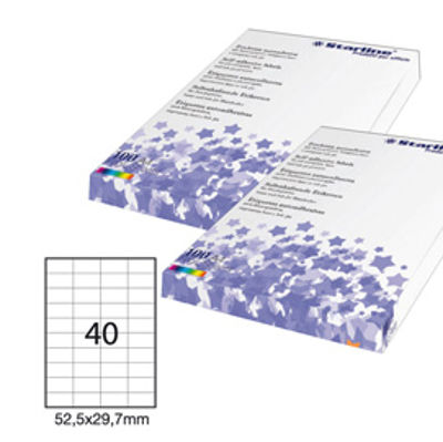 Immagine di Etichetta adesiva bianca 100fg A4 52,5x29,7mm (40et/fg) STARLINE [STL3019]