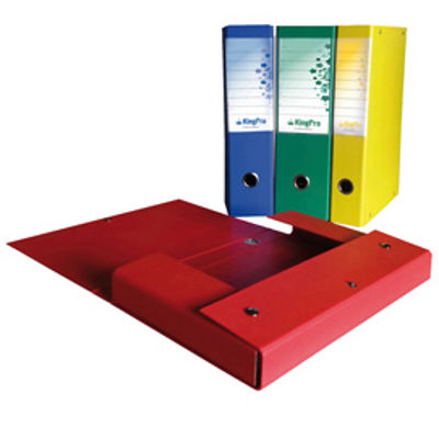 Immagine di Scatola progetto KingPro - con portaetichetta - dorso 8 cm - rosso - Starline [STL5109]