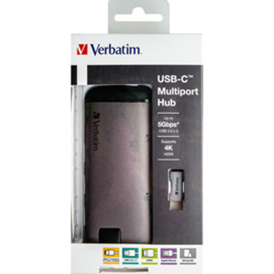 Immagine di Verbatim USB-C ADAPTER USB 3.1 G1 / USB 3.0 X 3 / HDMI / SDHC / MICRO SDHC / R [49142]