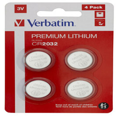 Immagine di Verbatim - Blister 4 MicroPile a pastiglia CR2032 - litio - 49533 - 3V [49533]