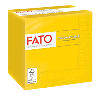 Immagine di Tovaglioli di carta - 25x25 cm - 2 veli - giallo - Fato - conf. 100 pezzi [82221001]