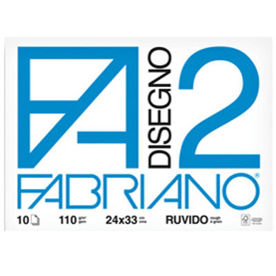 Immagine di Album 10 Fogli Fabriano F2 Ruvido 24x33cm 110gr Punto Metallico [004004105]