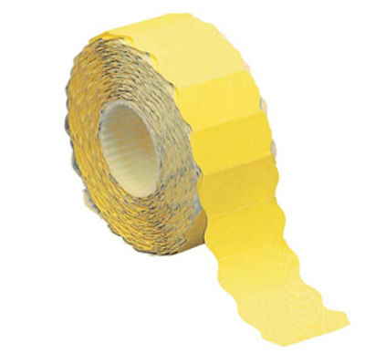 Immagine di Etichetta a onda - permanente - 26x12 mm - giallo fluo - Markin - rotolo da 1500 etichette [3502612GI]