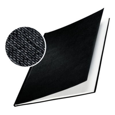 Immagine di Copertine Impressbind - rigide - 10,5 mm - finitura lino - nero - Leitz - scatola 10 pezzi [73920095]