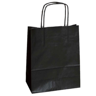 Immagine di Shopper in carta - maniglie cordino - nero - 18 x 8 x 24cm - conf. 25 shoppers [072123]