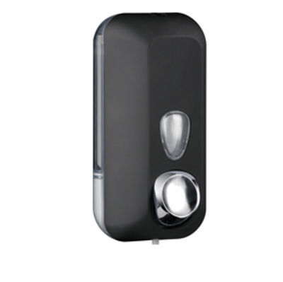Immagine di Dispenser Soft Touch per sapone liquido - 10,2x9x21,6 cm - capacitA' 0,55 L - nero - Mar Plast [A71401NE]