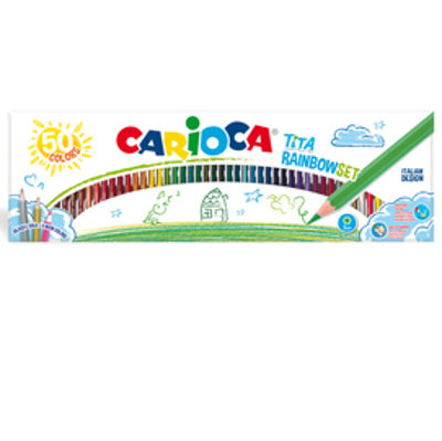 Immagine di Matite colorate Tita Rainbow - colori assortiti - Carioca - scatola 50 pezzi [42990]