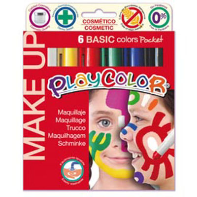 Immagine di Tempera solida Make Up  - cosmetica - Playcolor - astuccio 6 colori brillanti [01001]
