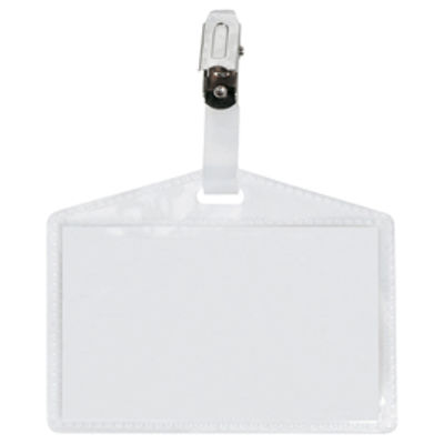 Immagine di Portanome Pass 3 P - clip in metallo - senza cartoncino - 9,5 x 6 cm - Sei Rota - conf. 100 pezzi [318009]