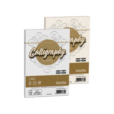 Immagine di Buste Calligraphy Lino - 120 x 180 mm - 120 gr - bianco 01 - Favini - conf. 25 pezzi [A570617]