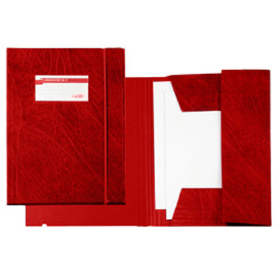 Immagine di Cartellina 3 lembi Archivio 3L F - con elastico - Colpan  - 25 x 35 cm - rosso - Sei Rota [67300112]